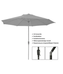 Dehner Schirm Milos, Rund, Ca. Ø294 Cm -Garten Moebel Haus Geschaft 2408086 WE FS 003 DehnerSchirmMilos
