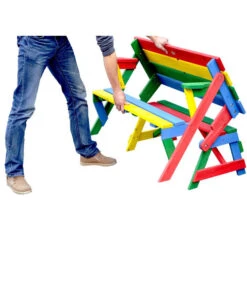 Habau Kinder Picknickbank Bunt, 100 X 50 X 62 Cm -Garten Moebel Haus Geschaft 4031100 WE FS 004 KinderPicknickbank