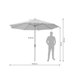 Dehner Schirm Milos, Rund, Ca. Ø294 Cm -Garten Moebel Haus Geschaft 4211819 WE BG 001 SchirmMilosHellbraun