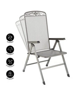 MWH Klapp-Gartensessel Savoy -Garten Moebel Haus Geschaft 5312095 WE IG 001 KLAPPSESSELSAVOYEGRAU