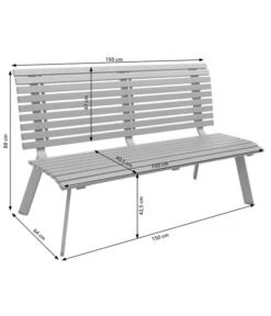 Dehner Bank London, 3-Sitzer -Garten Moebel Haus Geschaft 6893762 6893770 6893788 WE DE 001 AlubankLondonSkizze