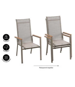 Dehner Stapelstuhl Cleveland, Hellbraun -Garten Moebel Haus Geschaft 6894083 WE IG 001 StapelstuhlCleveland