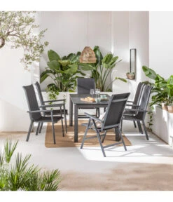 Dehner Klappsessel Cleveland, Dunkelgrau -Garten Moebel Haus Geschaft 6895379 6894133 6894141 WE MO 001 StapelstuhlClevelandGrau