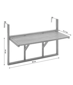 Dehner Balkonhängetisch, Ca. B90/H65/T41,7 Cm -Garten Moebel Haus Geschaft 6897748 WE BG 001 BalkonklapptischMacao