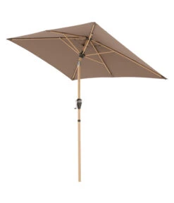 Doppler Sonnenschirm Aluwood Ultra, Rechteckig, Ca. B210/T140 Cm -Garten Moebel Haus Geschaft 6910426 WE FS 005 AluWoodAutoTiltUltra210x140Greige
